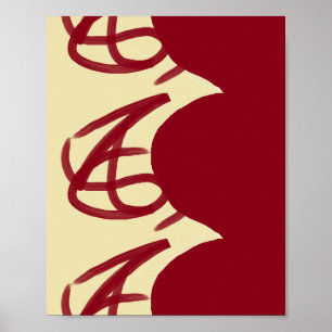 Abstrakter Maron und Braun Poster