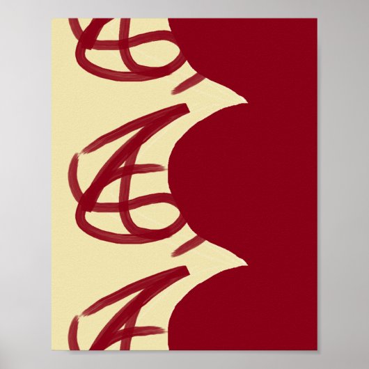 Abstrakter Maron und Braun Poster (Vorne)