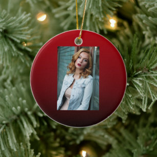 abstrakter Marsala-Rotburgunder Keramik Ornament