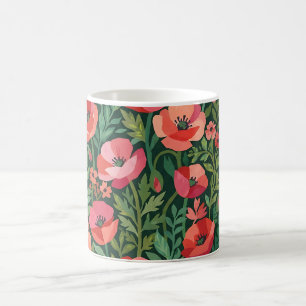Abstrakter Matisse-Mohn-Schmetterlings-Kaffeebeche Kaffeetasse