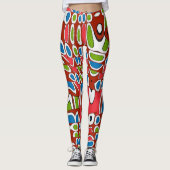 Abstrakter Matisse-Stil Leggings (Vorderseite)