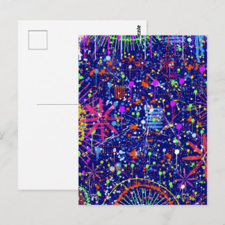 Abstrakter Maximalismus: Riesenrad bei Nacht Postkarte