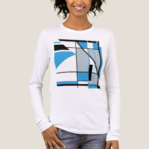Abstrakter MCM-Look mit blaugrauem Mosaik Tri-Blend Shirt