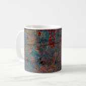 Abstrakter mehrfarbiger Grunge-Hintergrund mit abs Kaffeetasse (Vorderseite Links)