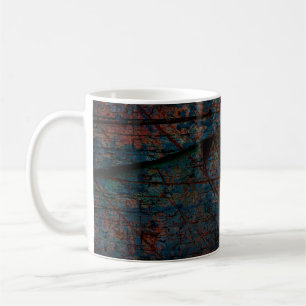 Abstrakter mehrfarbiger Grunge-Hintergrund mit abs Kaffeetasse