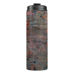 Abstrakter mehrfarbiger Grunge-Hintergrund mit abs Thermosbecher
