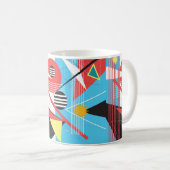 Abstrakter mehrfarbiger Hintergrund des geometrisc Kaffeetasse (VorderseiteRechts)