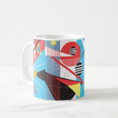 Abstrakter mehrfarbiger Hintergrund des geometrisc Kaffeetasse (Vorderseite Links)