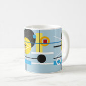 Abstrakter mehrfarbiger Hintergrund des geometrisc Kaffeetasse (VorderseiteRechts)