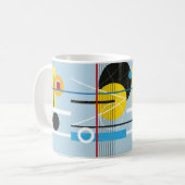 Abstrakter mehrfarbiger Hintergrund des geometrisc Kaffeetasse (Vorderseite Links)