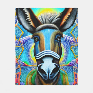 Abstrakter mehrfarbiger Little Donkey Fleecedecke