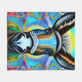 Abstrakter mehrfarbiger Little Donkey Fleecedecke (Vorderseite (Horizontal))