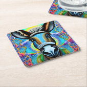 Abstrakter mehrfarbiger Little Donkey Rechteckiger Pappuntersetzer (angewinkelt)