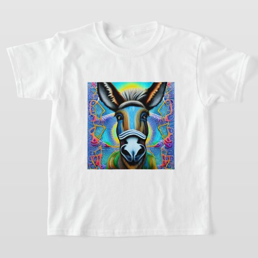 Abstrakter mehrfarbiger Little Donkey T-Shirt (Ablage )