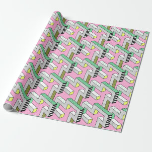 Abstrakter Memphis: Geometrische Formen der 80er J Geschenkpapier