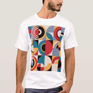 Abstrakter Memphis-Stil: Geometrischer Vintage-Sti T-Shirt
