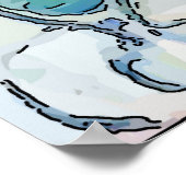 Abstrakter Mensch auf Handy, Text bearbeiten Poster (Ecke)