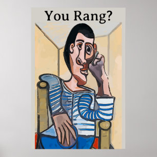 Abstrakter Mensch auf Handy, Text bearbeiten Poster