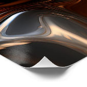 Abstrakter Metallic Flow - schlanker flüssiger Met Poster (Ecke)