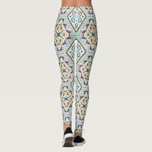 Abstrakter mexicanischer Stammesretro afrikanische Leggings (Rückseite)