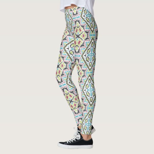 Abstrakter mexicanischer Stammesretro afrikanische Leggings (Links)