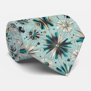 Abstrakter Mid-Century-Modern-Sternenburst-Diamant Krawatte