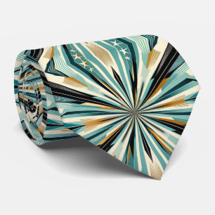 Abstrakter Mid-Century-Modern-Sternenburst-Diamant Krawatte