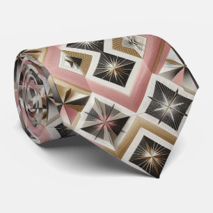 Abstrakter Mid-Century-Modern-Sternenburst-Diamant Krawatte