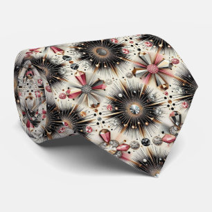 Abstrakter Mid-Century-Modern-Sternenburst-Diamant Krawatte