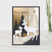 Abstrakter Minimal Origami Weihnachtsbaum Karte (Vorderseite)