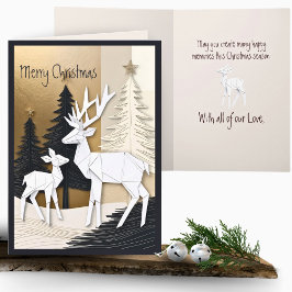 Abstrakter Minimal Origami Weihnachtsbaum Karte