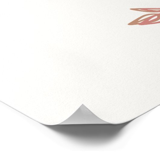 Abstrakter minimaler Boho Style Design Leaf Plante Poster (Ecke)