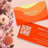 Abstrakter minimaler Streifen Modernes Orange Visitenkarte