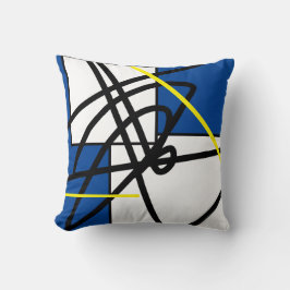 Abstrakter Minimalismus Blaues gelbes Kissen Kisse