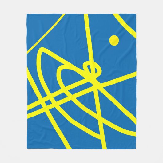 Abstrakter Minimalismus Gelbe Linien Blauer Decken (Vorderseite)