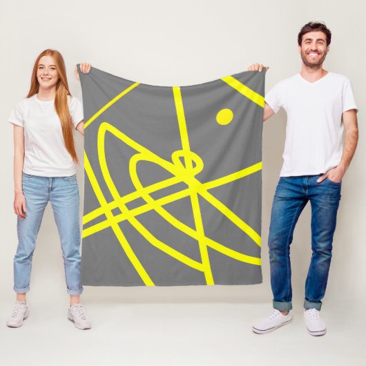 Abstrakter Minimalismus Gelbe Linien Grau Decken (Beispiel)