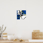 Abstrakter Minimalismus Gelbes Schwarzes Poster (Küche)