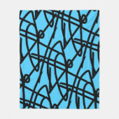 Abstrakter Minimalismus Lines Black Blue Blanket Fleecedecke (Vorderseite)