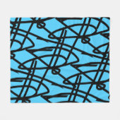 Abstrakter Minimalismus Lines Black Blue Blanket Fleecedecke (Vorderseite (Horizontal))