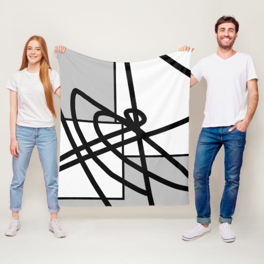 Abstrakter Minimalismus Lines Black Gray Blanket Fleecedecke (Beispiel)