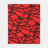 Abstrakter Minimalismus Lines Black Red Blanket Fleecedecke (Vorderseite)