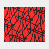 Abstrakter Minimalismus Lines Black Red Blanket Fleecedecke (Vorderseite (Horizontal))