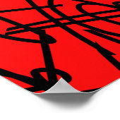 Abstrakter Minimalismus Lines Black Red Poster (Ecke)
