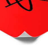 Abstrakter Minimalismus Lines Black Red Poster (Ecke)