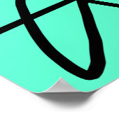 Abstrakter Minimalismus Lines Black Turquoise Post Poster (Ecke)