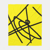 Abstrakter Minimalismus Lines Black Yellow Blanke Fleecedecke (Vorderseite)