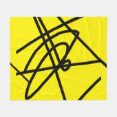 Abstrakter Minimalismus Lines Black Yellow Blanke Fleecedecke (Vorderseite (Horizontal))