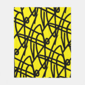 Abstrakter Minimalismus Lines Black Yellow Blanke Fleecedecke (Vorderseite)