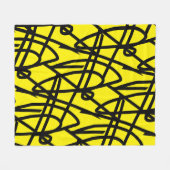 Abstrakter Minimalismus Lines Black Yellow Blanke Fleecedecke (Vorderseite (Horizontal))