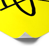 Abstrakter Minimalismus Lines Black Yellow Poster (Ecke)
